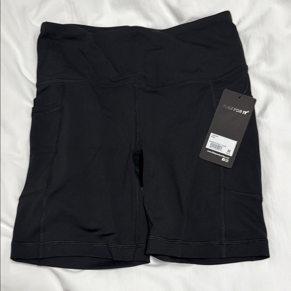 90 Degree By Reflex Bike Shorts Black High-Performance Stretch 7in